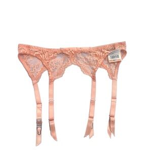 NEW Deborah Marquit Lace Garter Belt Orange Pink Size Small